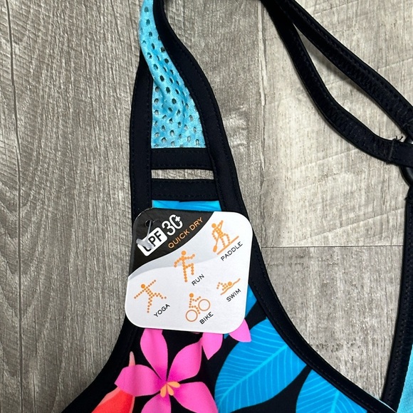 Women’s Zeroxposur XS Tankini Padded UPF Swim Swimwear Tank Top Teal Orange NWT - Picture 6 of 9